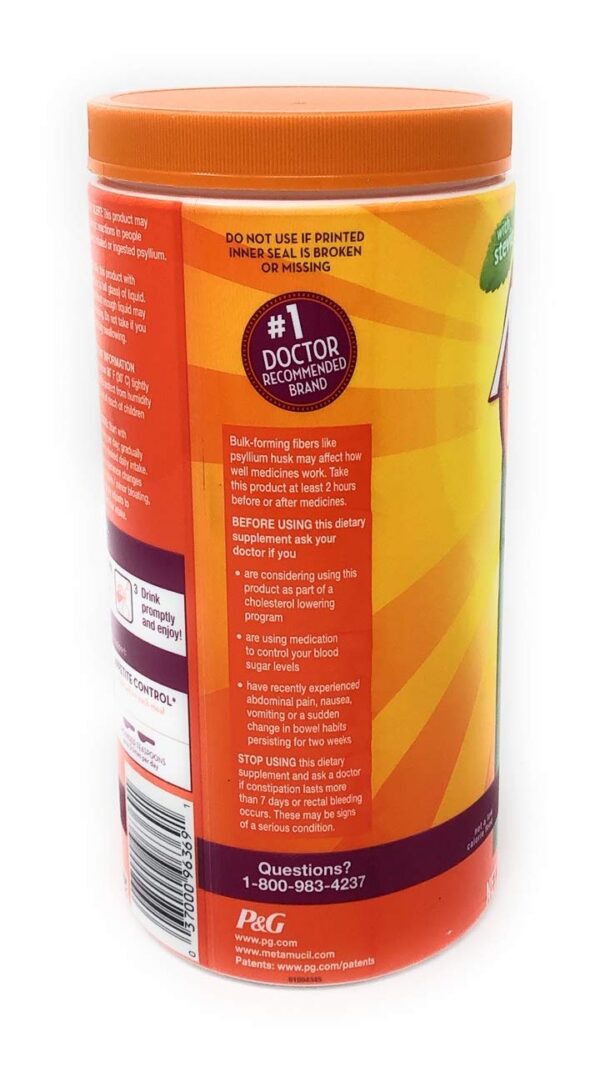 Version 1.0.0 Detalle info suplemento Metamucil fibra psyllium husk