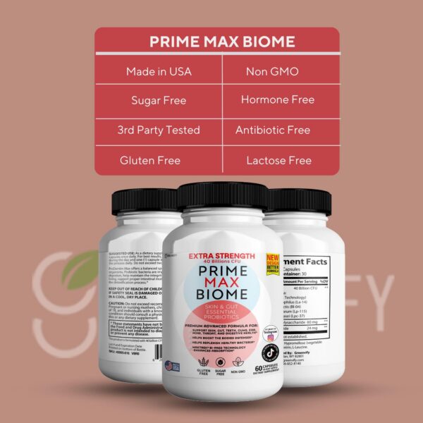 Detalle información probióticos GREENVIFY Prime Max