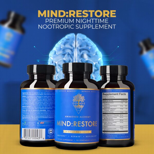 Detalle de ingredientes naturales Mind Restore nootrópico