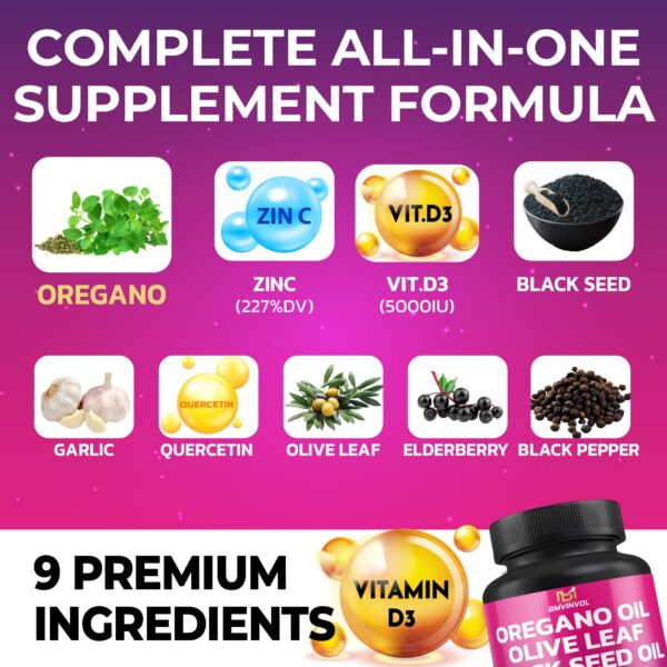 Detalle ingredientes naturales suplemento BMVINVOL orégano ajo