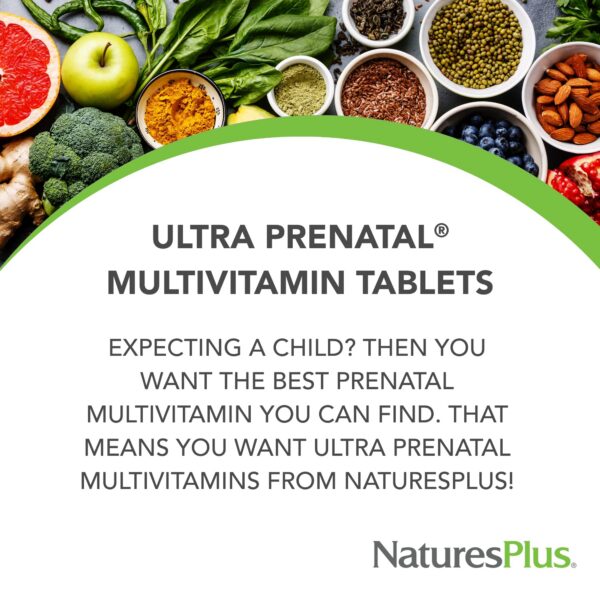 Tabletas vegetarianas Natures Plus Ultra prenatal 180 unidades