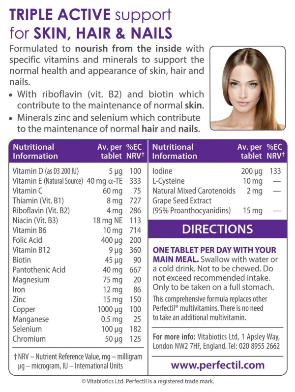 Version 1.0.0 Detalle ingredientes Vitabiotics Perfectil Triple Active