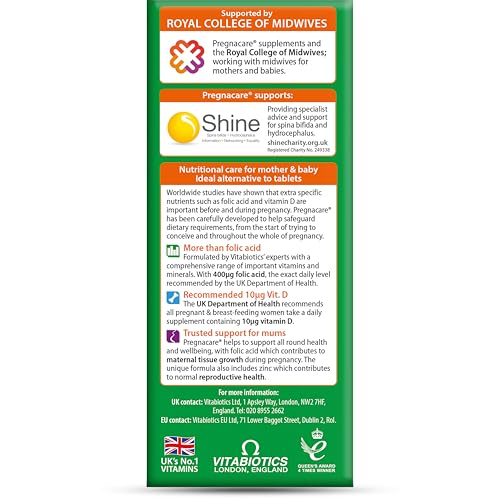 Detalle ingredientes Vitabiotics Pregnacare suplemento