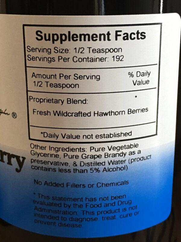 Detalle del jarabe bayas de espino 16 fl oz Christopher's
