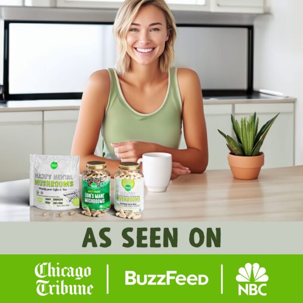 Detalle de mezcla de hongos para enfoque y bienestar