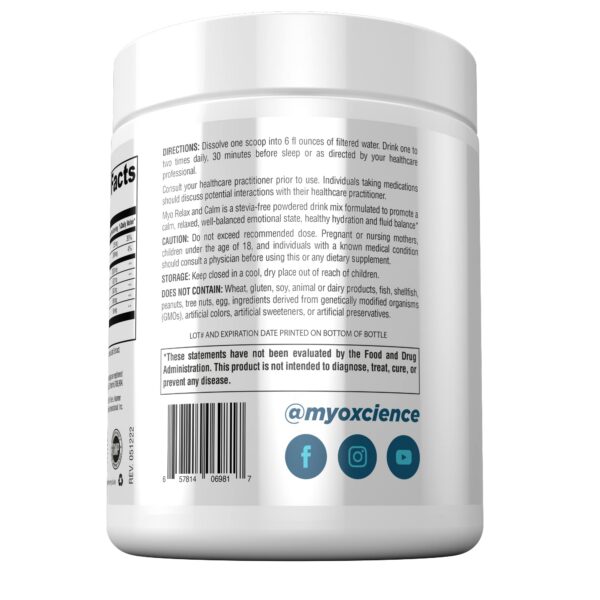 Detalle de Myo Relax & Calm apoyo al metabolismo y neurotransmisores