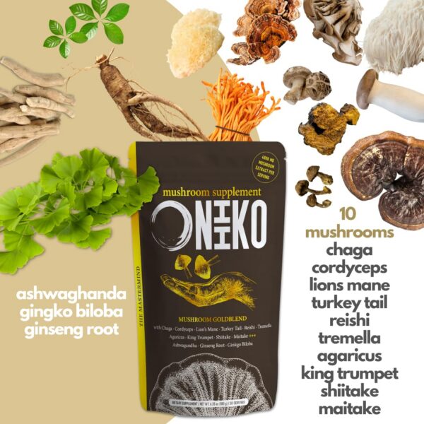 Detalle envase ONIIKO Goldblend 10 extractos de hongos