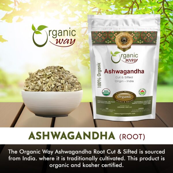 Version 1.0.0 Detalle Organic Way raíz Ashwagandha orgánica en envase