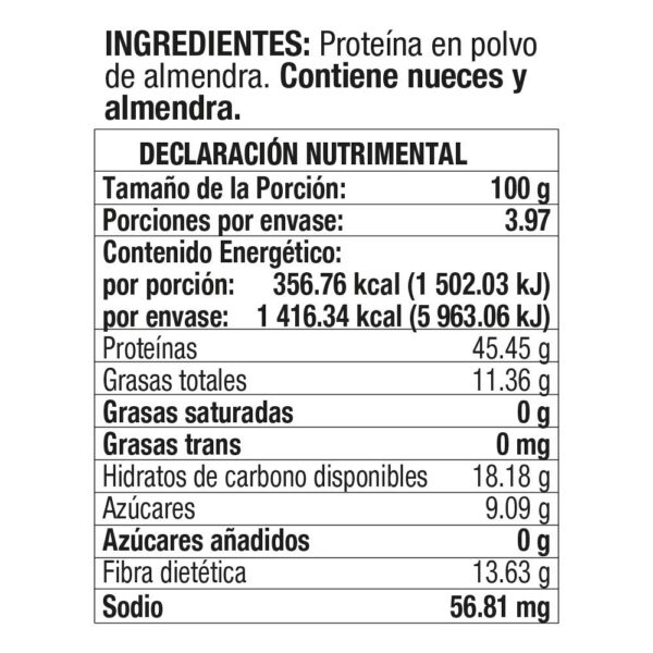 Detalle de paquete Bob's Red Mill proteína de almendra