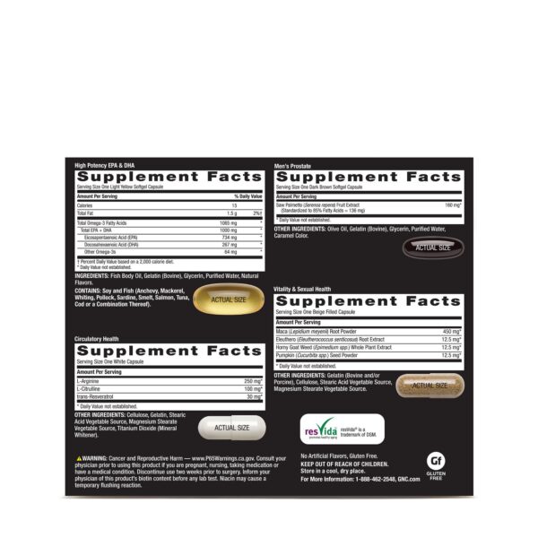 Detalle paquete individual GNC Mega Men Vitapak