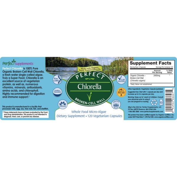 Detalle de Perfect Chlorella cápsulas en envase