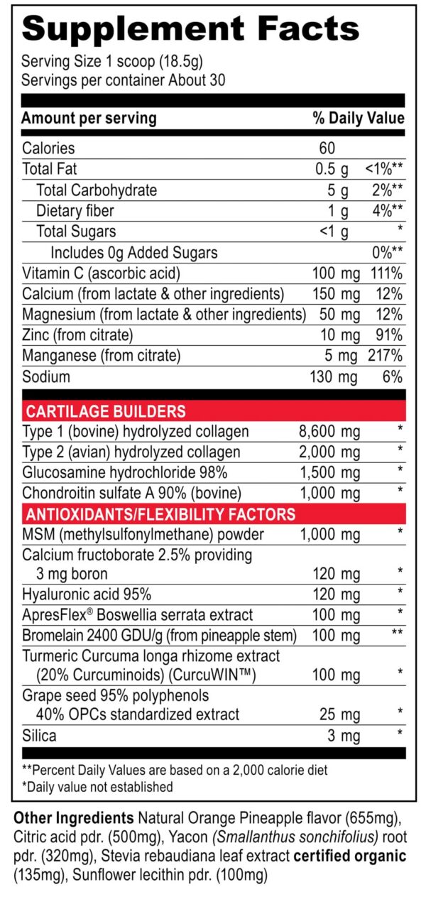 Detalle del polvo para articulaciones Joint Vibrance