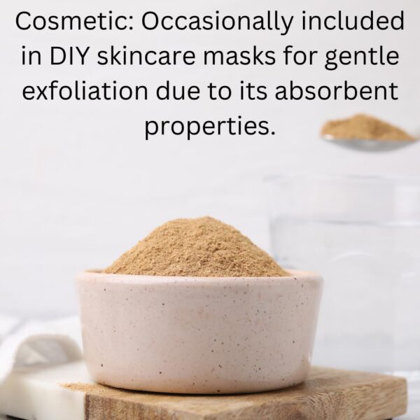 Version 1.0.0 Detalle polvo beige claro cáscara de psyllium natural