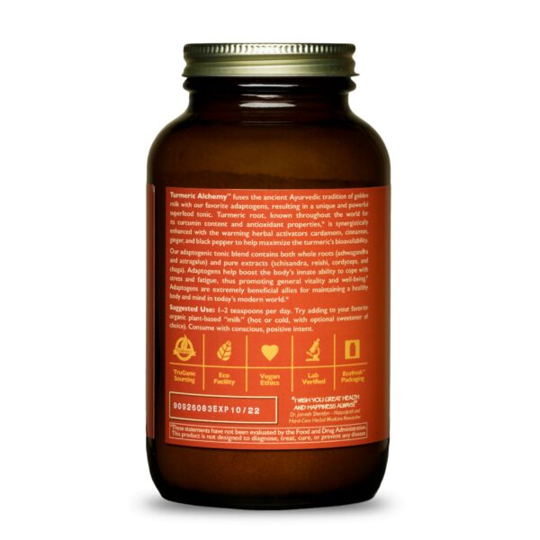 Detalle del polvo de cúrcuma orgánica HealthForce Superfoods