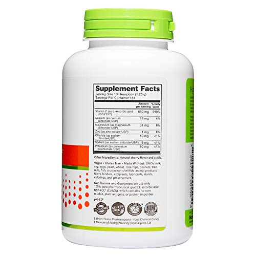 Detalle polvo efervescente vitamina C NutriBiotic