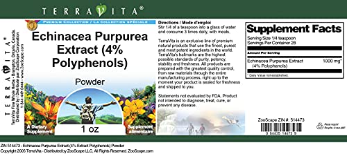 Detalle polvo extracto equinácea 4% polifenoles