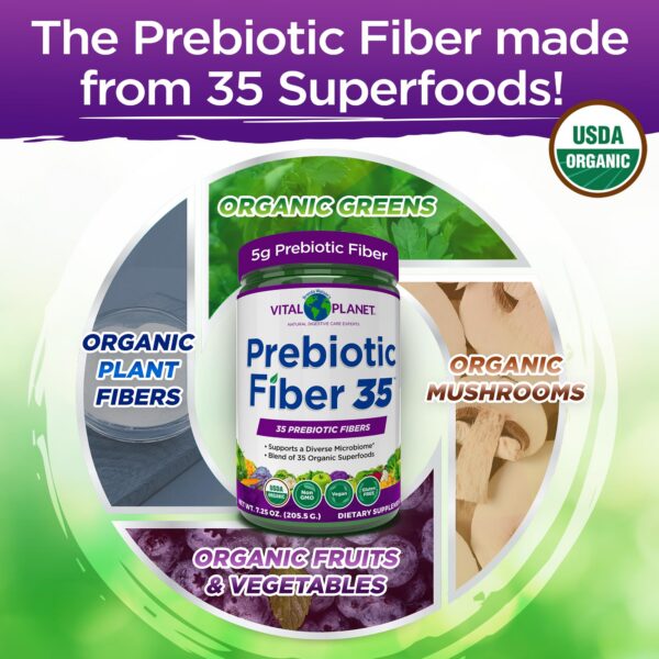 Version 1.0.0 Detalle polvo Fiber 35 Vital Planet suplemento prebiótico natural