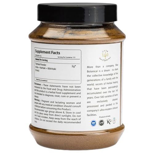 Detalle del polvo natural Triphala de Bixa BOTANICAL