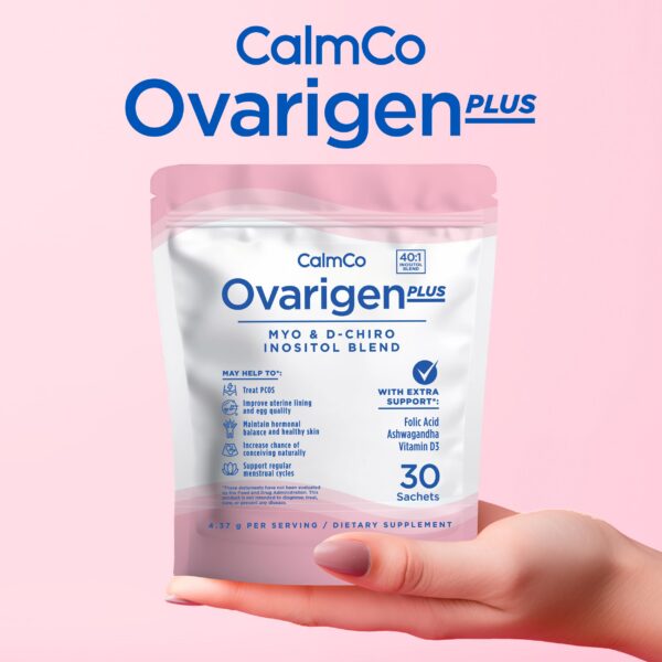 Detalle del polvo Ovarigen Plus con ingredientes activos