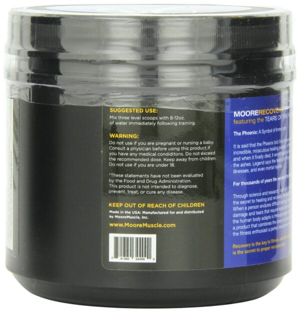 Version 1.0.0 Detalle del polvo post-entrenamiento MooreRecovery sabor limón