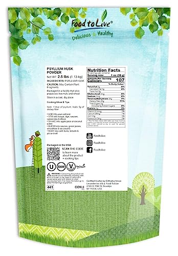 Detalle polvo psyllium Food to Live 2.5lb