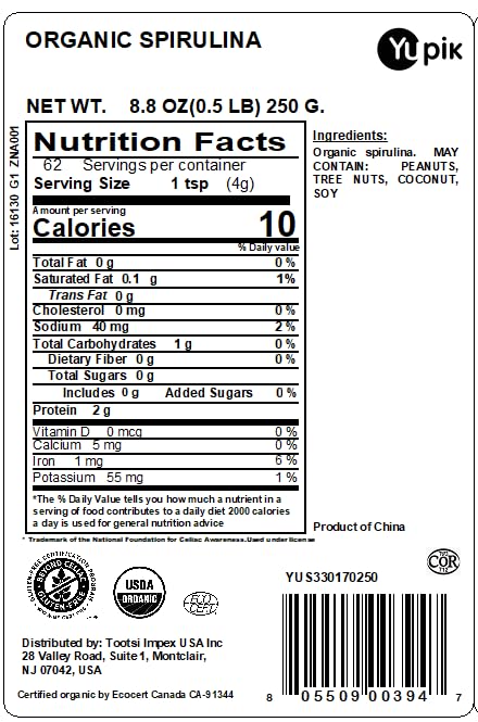 Detalle polvo spirulina orgánica Yupik para batidos