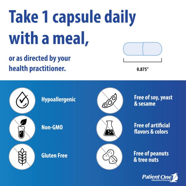 Detalle de presentación Patient One suplemento salud inmunitaria