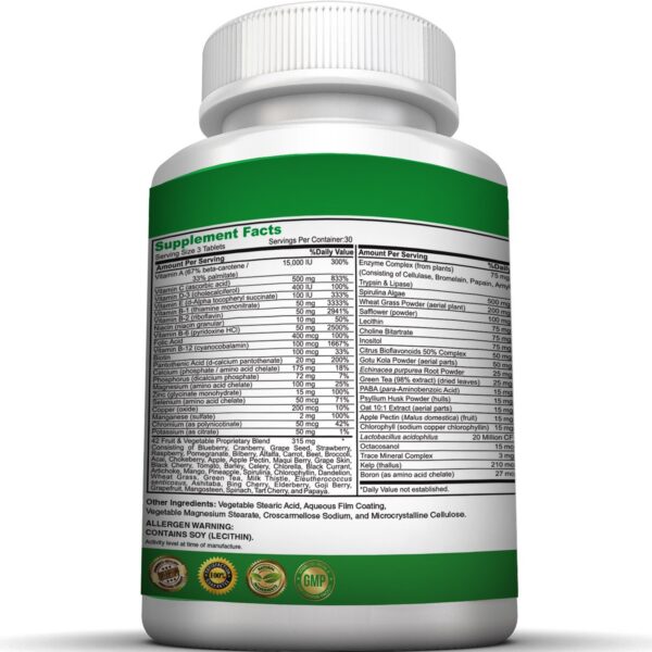 Detalle producto multivitamínico Pure Healthland