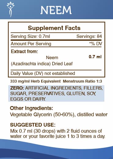 Detalle producto natural extracto neem sin alcohol Secrets Tribe