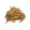 Detalle raíz ginseng prongs americano para sopa y té