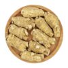 Detalle de raíz de ginseng americano Bestliving en caja amarilla