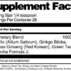 Detalle suplemento polvo Ginseng Té Verde Ginkgo Ajo TerraVita