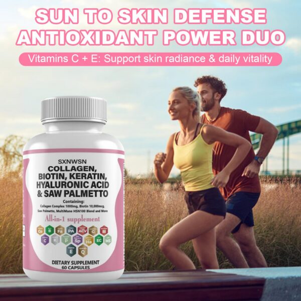 Detalle suplemento SXNWSN biotina colágeno cabello