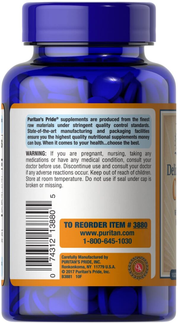 Detalle tableta vitamina C masticable Puritan's Pride alta calidad