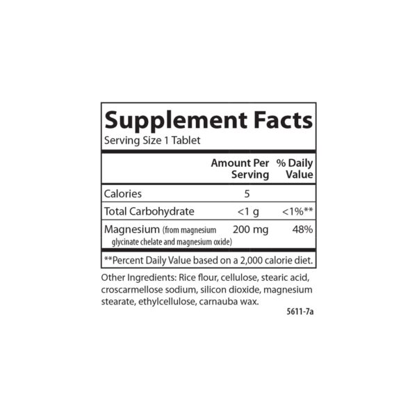 Detalle tabletas Carlson Magnesio Quelado 200 mg 90 unidades