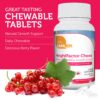 Detalle tabletas masticables Zahler HeightFactor sabor frutos rojos