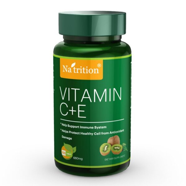 Detalle tabletas Na'trition con vitaminas C y E alta absorción