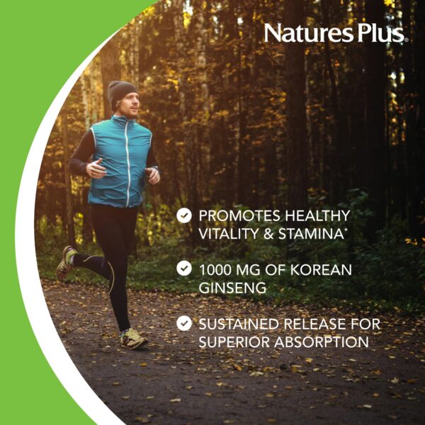 Detalle tabletas NaturesPlus ginseng coreano
