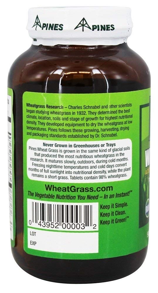 Detalle tabletas Pines hierba de trigo