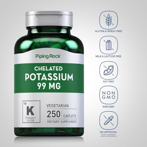 Detalle tabletas suplemento potasio quelado Piping Rock