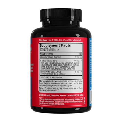 Detalle tabletas ProLab cafeína paquete 60 unidades