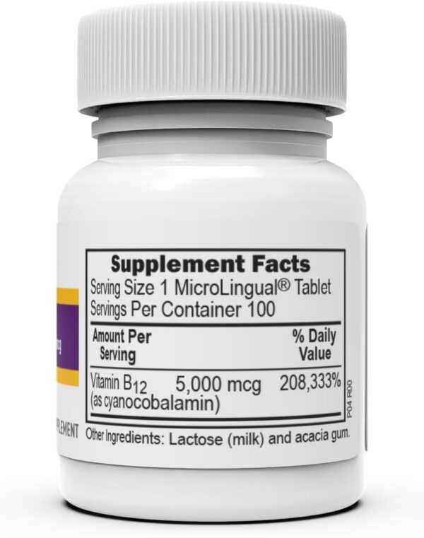 Detalle tabletas sublinguales Superior Source B12 Ácido Fólico