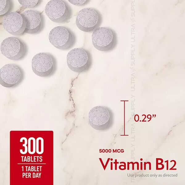 Detalle de tabletas vit b12 con verificación USP de pureza