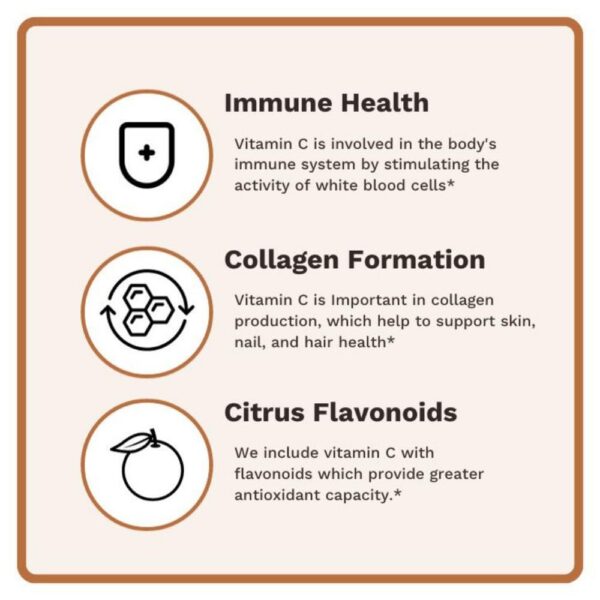 Detalle tabletas vitamina c complejo Utzy Naturals