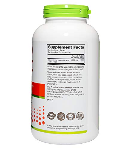 Detalle tabletas vitamina c NutriBiotic