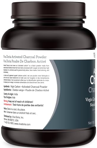 Detalle tapa y frasco carbón activado Viva Doria