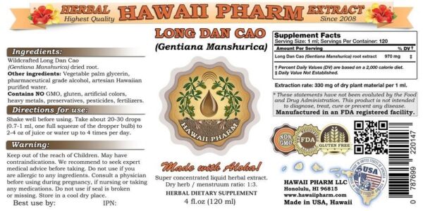 Envase variante frontal Tinctura Long Dan Cao