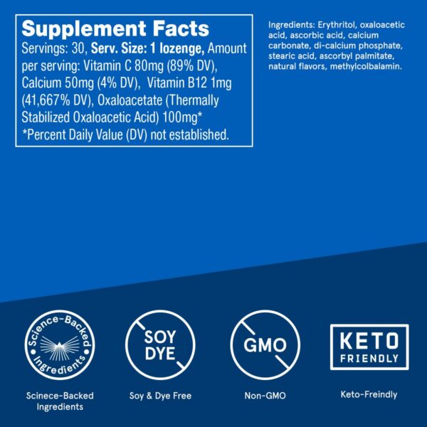 Detalles del empaque Bulletproof Metil B-12 suplemento energético natural