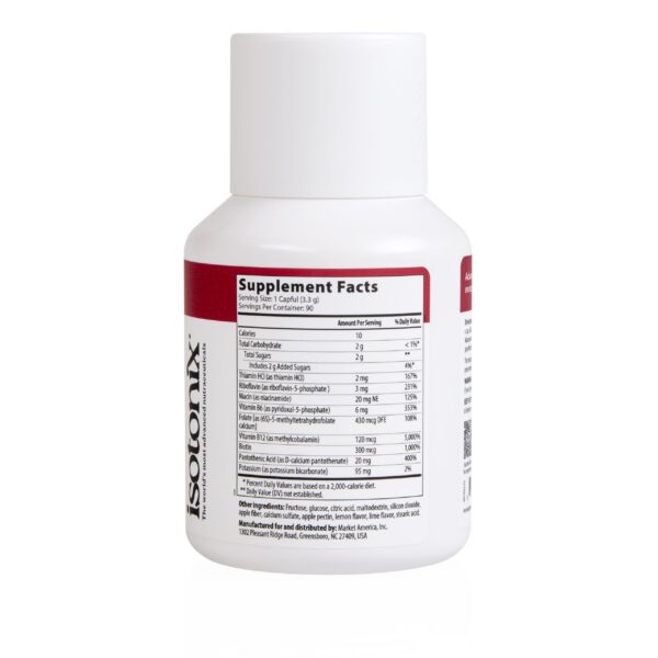 Detalles etiqueta información nutricional Isotonix Activated B Complex