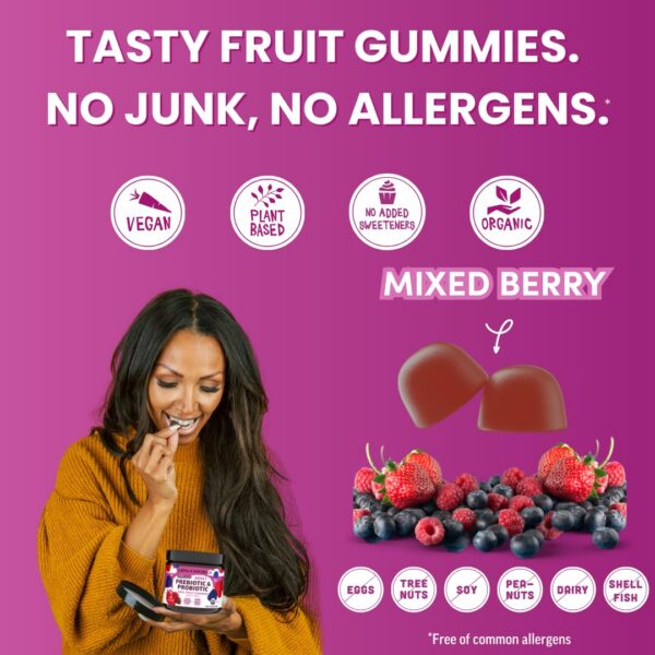 Gomitas prebióticas y probióticas Llama Naturals veganas y orgánicas